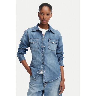 Tommy Jeans Koszula jeansowa DW0DW23486 Niebieski Regular Fit M Niebieski Damskie Tommy Jeans Koszula jeansowa DW0DW23486 Niebieski Regular Fit M Niebieski Damskie