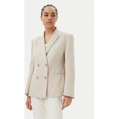 Tommy Hilfiger Marynarka WW0WW45466 Beżowy Regular Fit 40 Beżowy Damskie Tommy Hilfiger Marynarka WW0WW45466 Beżowy Regular Fit 40 Beżowy Damskie