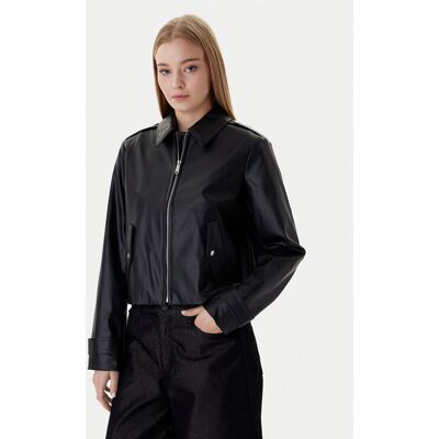 Calvin Klein Jeans Kurtka z imitacji skóry Moto LV047E501G Czarny Regular Fit S Czarny Damskie Calvin Klein Jeans Kurtka z imitacji skóry Moto LV047E501G Czarny Regular Fit S Czarny Damskie