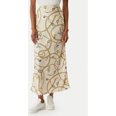 Tommy Jeans Spódnica maxi Chain Print DW0DW22298 Beżowy jasny Slim Fit XS Beżowy jasny Damskie Tommy Jeans Spódnica maxi Chain Print DW0DW22298 Beżowy jasny Slim Fit XS Beżowy jasny Damskie