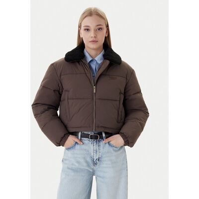 Tommy Jeans Kurtka zimowa Teddy DW0DW22049 Brązowy Regular Fit S Brązowy Damskie Tommy Jeans Kurtka zimowa Teddy DW0DW22049 Brązowy Regular Fit S Brązowy Damskie