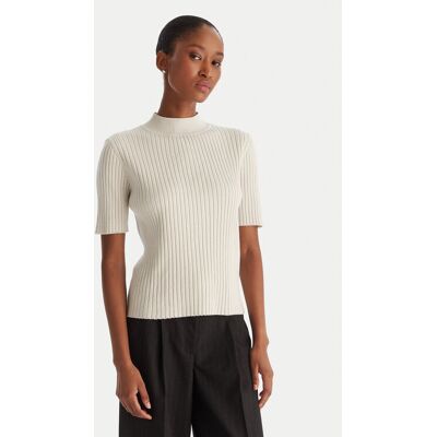 ACCESS FASHION Sweter 54-8046 Beżowy Slim Fit M_L Beżowy Damskie ACCESS FASHION Sweter 54-8046 Beżowy Slim Fit M_L Beżowy Damskie