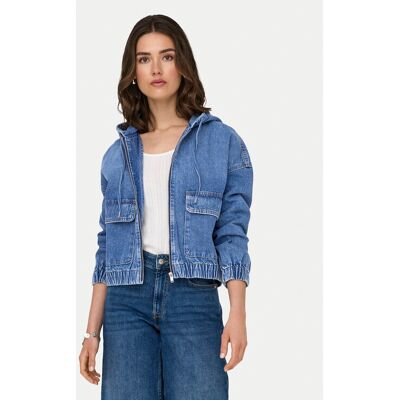 ONLY Kurtka jeansowa Kenzie 15356696 Niebieski Regular Fit XL Niebieski Damskie ONLY Kurtka jeansowa Kenzie 15356696 Niebieski Regular Fit XL Niebieski Damskie