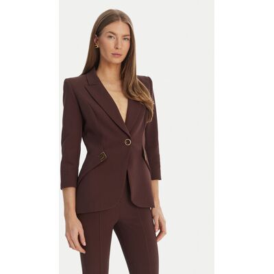 Elisabetta Franchi Marynarka GI-215-61E2-V590 Brązowy Regular Fit 42 Brązowy Damskie Elisabetta Franchi Marynarka GI-215-61E2-V590 Brązowy Regular Fit 42 Brązowy Damskie