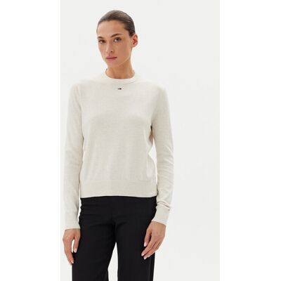 Tommy Jeans Sweter Essential DW0DW20159 Beżowy Regular Fit S Beżowy Damskie Tommy Jeans Sweter Essential DW0DW20159 Beżowy Regular Fit S Beżowy Damskie
