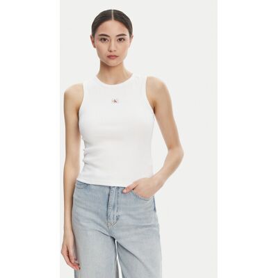 Calvin Klein Jeans Top LV047C201G Biały Slim Fit XS Biały Damskie Calvin Klein Jeans Top LV047C201G Biały Slim Fit XS Biały Damskie