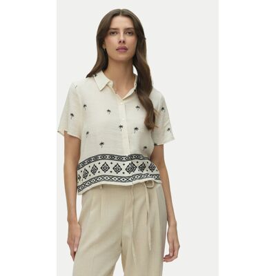 Vero Moda Koszula Kai 10345548 Beżowy Regular Fit XS Beżowy Damskie Vero Moda Koszula Kai 10345548 Beżowy Regular Fit XS Beżowy Damskie