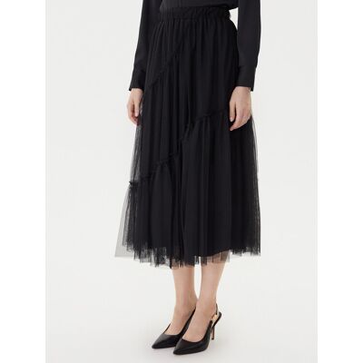 TWINSET Spódnica tiulowa 252LI2RAA Czarny Regular Fit XL Czarny Damskie TWINSET Spódnica tiulowa 252LI2RAA Czarny Regular Fit XL Czarny Damskie