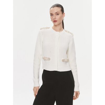 TWINSET Kardigan 241TP3111 Écru Regular Fit XL Kremowy Damskie TWINSET Kardigan 241TP3111 Écru Regular Fit XL Kremowy Damskie