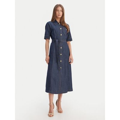 Luisa Spagnoli Sukienka jeansowa Periodico 542815 Granatowy Regular Fit L Granatowy Damskie Luisa Spagnoli Sukienka jeansowa Periodico 542815 Granatowy Regular Fit L Granatowy Damskie