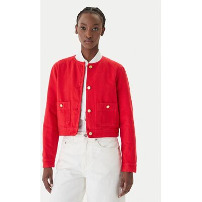 Tommy Hilfiger Kurtka jeansowa WW0WW48591 Pomarańczowy Regular Fit 44 Pomarańczowy Damskie Tommy Hilfiger Kurtka jeansowa WW0WW48591 Pomarańczowy Regular Fit 44 Pomarańczowy Damskie