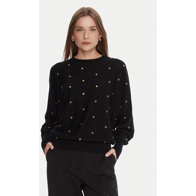 LOLA CASADEMUNT Sweter MF2511023 Czarny Oversize S Czarny Damskie LOLA CASADEMUNT Sweter MF2511023 Czarny Oversize S Czarny Damskie