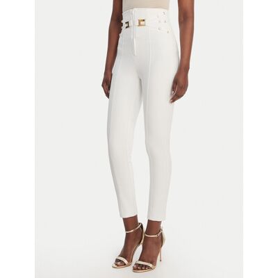 Elisabetta Franchi Spodnie materiałowe PA-158-61E2-V350 Biały Skinny Fit 44 Biały Damskie Elisabetta Franchi Spodnie materiałowe PA-158-61E2-V350 Biały Skinny Fit 44 Biały Damskie