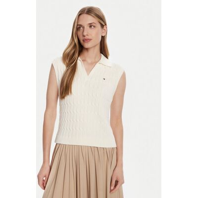 Tommy Hilfiger Sweter WW0WW45655 Écru Regular Fit XXL Kremowy Damskie Tommy Hilfiger Sweter WW0WW45655 Écru Regular Fit XXL Kremowy Damskie