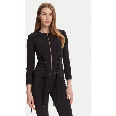 Elisabetta Franchi Marynarka GI-135-51E2 Czarny Regular Fit 42 Czarny Damskie Elisabetta Franchi Marynarka GI-135-51E2 Czarny Regular Fit 42 Czarny Damskie