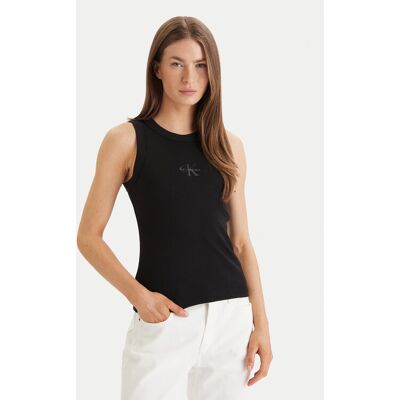 Calvin Klein Jeans Top LV047E200G Czarny Slim Fit S Czarny Damskie Calvin Klein Jeans Top LV047E200G Czarny Slim Fit S Czarny Damskie