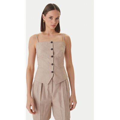 HUGO Top Copale 50560007 Beżowy Slim Fit 40 Beżowy Damskie HUGO Top Copale 50560007 Beżowy Slim Fit 40 Beżowy Damskie