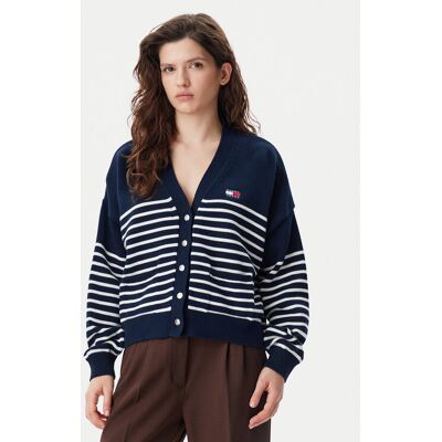 Tommy Jeans Kardigan DW0DW20257 Granatowy Relaxed Fit S Granatowy Damskie Tommy Jeans Kardigan DW0DW20257 Granatowy Relaxed Fit S Granatowy Damskie