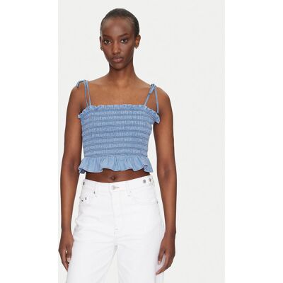 Tommy Jeans Top DW0DW20284 Niebieski Regular Fit S Niebieski Damskie Tommy Jeans Top DW0DW20284 Niebieski Regular Fit S Niebieski Damskie