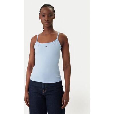 Tommy Jeans Top Essential DW0DW20675 Błękitny Slim Fit M Niebieski jasny Damskie Tommy Jeans Top Essential DW0DW20675 Błękitny Slim Fit M Niebieski jasny Damskie