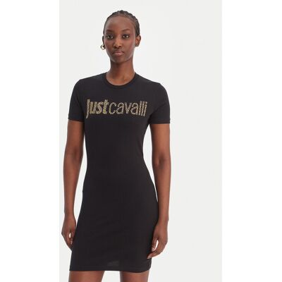 Just Cavalli Sukienka codzienna 80PAOE21 CJ112 Czarny Slim Fit L Czarny Damskie Just Cavalli Sukienka codzienna 80PAOE21 CJ112 Czarny Slim Fit L Czarny Damskie