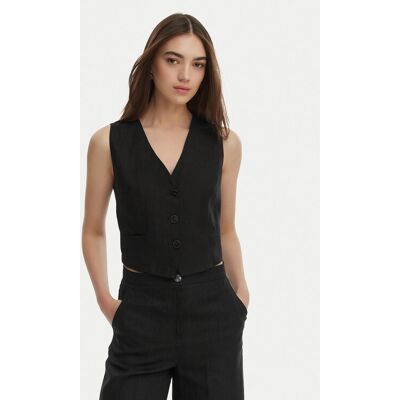 Marella Kamizelka garniturowa Veranda 2615151032 Czarny Regular Fit 44 Czarny Damskie Marella Kamizelka garniturowa Veranda 2615151032 Czarny Regular Fit 44 Czarny Damskie