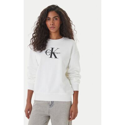 Calvin Klein Bluza Monologo LV047B234G Biały Relaxed Fit XS Biały Damskie Calvin Klein Bluza Monologo LV047B234G Biały Relaxed Fit XS Biały Damskie