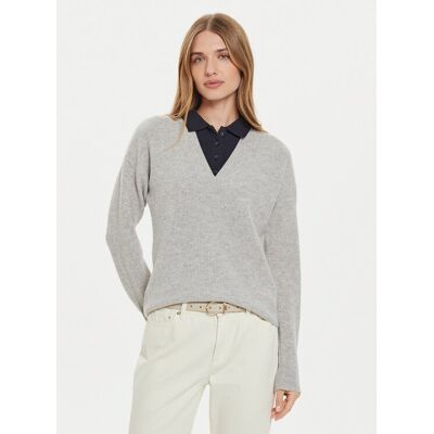Tommy Hilfiger Sweter WW0WW43101 Szary Relaxed Fit XXL Szary Damskie Tommy Hilfiger Sweter WW0WW43101 Szary Relaxed Fit XXL Szary Damskie