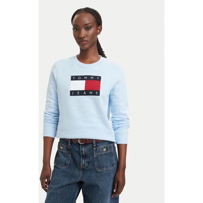 Tommy Jeans Bluza Flag DW0DW22564 Niebieski jasny Regular Fit S Niebieski jasny Damskie Tommy Jeans Bluza Flag DW0DW22564 Niebieski jasny Regular Fit S Niebieski jasny Damskie