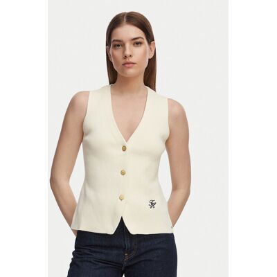 Tommy Hilfiger Top WW0WW49707 Beżowy jasny Slim Fit XS Beżowy jasny Damskie Tommy Hilfiger Top WW0WW49707 Beżowy jasny Slim Fit XS Beżowy jasny Damskie