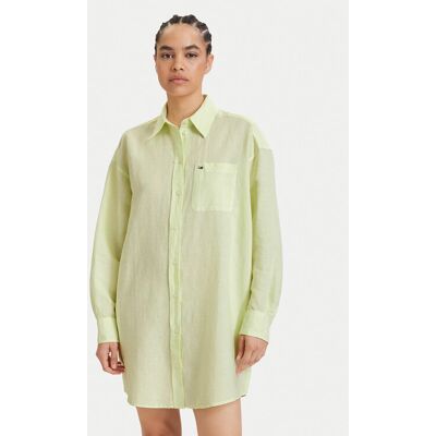 Tommy Jeans Sukienka koszulowa DW0DW22344 Zielony jasny Relaxed Fit XXS Zielony jasny Damskie Tommy Jeans Sukienka koszulowa DW0DW22344 Zielony jasny Relaxed Fit XXS Zielony jasny Damskie