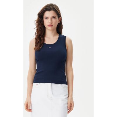Tommy Jeans Top Essential DW0DW20673 Granatowy Slim Fit XS Granatowy Damskie Tommy Jeans Top Essential DW0DW20673 Granatowy Slim Fit XS Granatowy Damskie