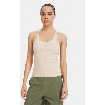 Tommy Jeans Top Racerback DW0DW22264 Beżowy jasny Slim Fit XL Beżowy jasny Damskie Tommy Jeans Top Racerback DW0DW22264 Beżowy jasny Slim Fit XL Beżowy jasny Damskie
