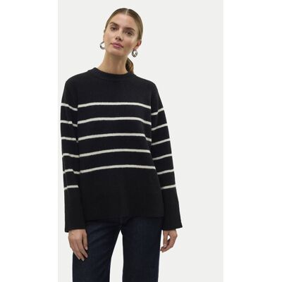 Vero Moda Sweter Flawless 10320487 Czarny Loose Fit XS Czarny Damskie Vero Moda Sweter Flawless 10320487 Czarny Loose Fit XS Czarny Damskie