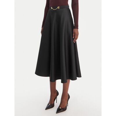 Elisabetta Franchi Spódnica midi GO-156-61E2-V320 Czarny Regular Fit 40 Czarny Damskie Elisabetta Franchi Spódnica midi GO-156-61E2-V320 Czarny Regular Fit 40 Czarny Damskie