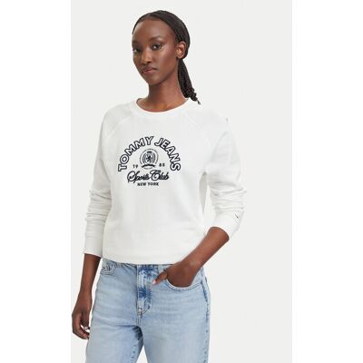 Tommy Jeans Bluza Heritage Logo DW0DW22821 Biały Regular Fit M Biały Damskie Tommy Jeans Bluza Heritage Logo DW0DW22821 Biały Regular Fit M Biały Damskie