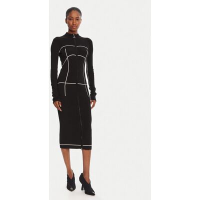 Patrizia Pepe Sukienka dzianinowa 8A1522 K265 FG09 Czarny Regular Fit NOSIZE Czarny Damskie Patrizia Pepe Sukienka dzianinowa 8A1522 K265 FG09 Czarny Regular Fit NOSIZE Czarny Damskie