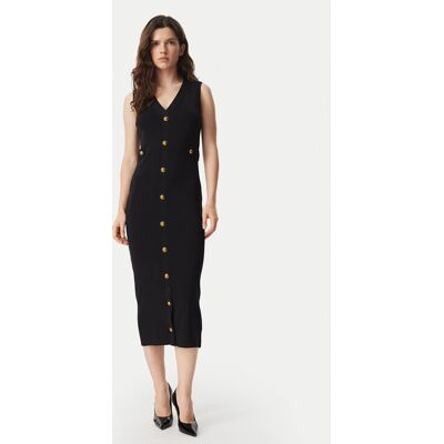 MICHAEL Michael Kors Sukienka dzianinowa MT683J25ZV Czarny Slim Fit L Czarny Damskie MICHAEL Michael Kors Sukienka dzianinowa MT683J25ZV Czarny Slim Fit L Czarny Damskie