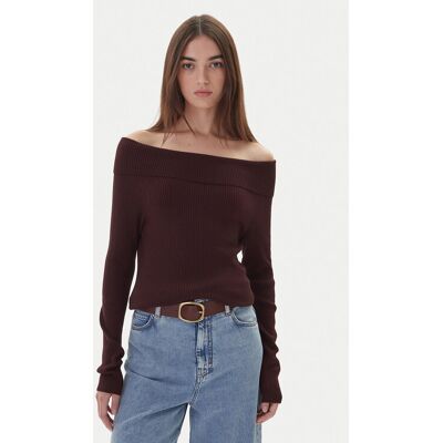 Kontatto Sweter 3M0813C Brązowy Regular Fit NOSIZE Brązowy Damskie Kontatto Sweter 3M0813C Brązowy Regular Fit NOSIZE Brązowy Damskie