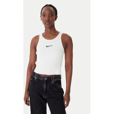 Karl Lagerfeld Jeans Top B1W18024 Écru Slim Fit L Kremowy Damskie Karl Lagerfeld Jeans Top B1W18024 Écru Slim Fit L Kremowy Damskie