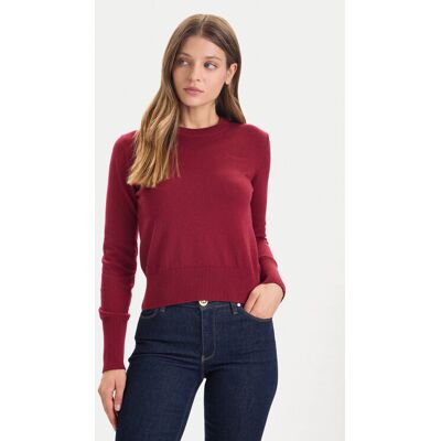 Guess Jeans Sweter W4BR83 Z3HO2 Czerwony Regular Fit S Bordowy Damskie Guess Jeans Sweter W4BR83 Z3HO2 Czerwony Regular Fit S Bordowy Damskie