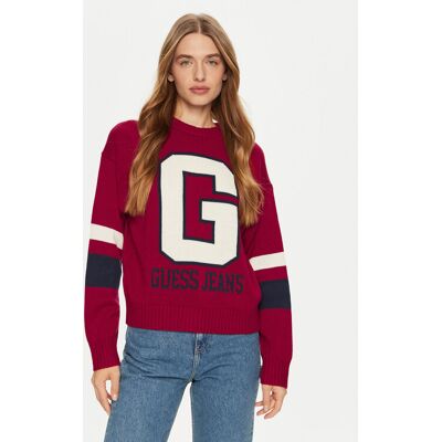 Guess Jeans Sweter W4BR11 Z3HN2 Czerwony Regular Fit M Czerwony Damskie Guess Jeans Sweter W4BR11 Z3HN2 Czerwony Regular Fit M Czerwony Damskie