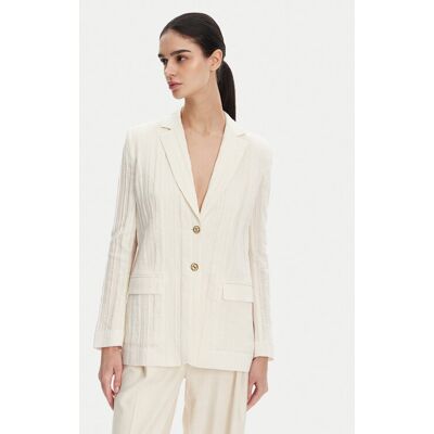 TWINSET Marynarka 251TT2140 Écru Slim Fit 38 Kremowy Damskie TWINSET Marynarka 251TT2140 Écru Slim Fit 38 Kremowy Damskie