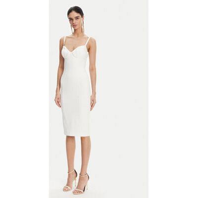 Elisabetta Franchi Sukienka koktajlowa AB-702-51E2 Biały Regular Fit 46 Biały Damskie Elisabetta Franchi Sukienka koktajlowa AB-702-51E2 Biały Regular Fit 46 Biały Damskie