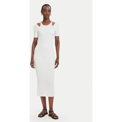 Fracomina Sukienka dzianinowa FJ26SD5001K56501 Kremowy Slim Fit XS Kremowy Damskie Fracomina Sukienka dzianinowa FJ26SD5001K56501 Kremowy Slim Fit XS Kremowy Damskie
