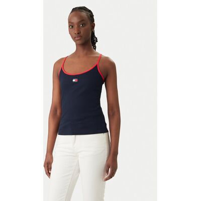 Tommy Jeans Top DW0DW22261 Granatowy Slim Fit XS Granatowy Damskie Tommy Jeans Top DW0DW22261 Granatowy Slim Fit XS Granatowy Damskie