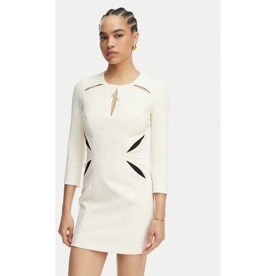 Elisabetta Franchi Sukienka koktajlowa AB-868-61E2-V390 Kremowy Slim Fit 40 Kremowy Damskie Elisabetta Franchi Sukienka koktajlowa AB-868-61E2-V390 Kremowy Slim Fit 40 Kremowy Damskie