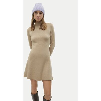 Vero Moda Sukienka dzianinowa Gold 10311379 Brązowy Regular Fit XL Brązowy Damskie Vero Moda Sukienka dzianinowa Gold 10311379 Brązowy Regular Fit XL Brązowy Damskie