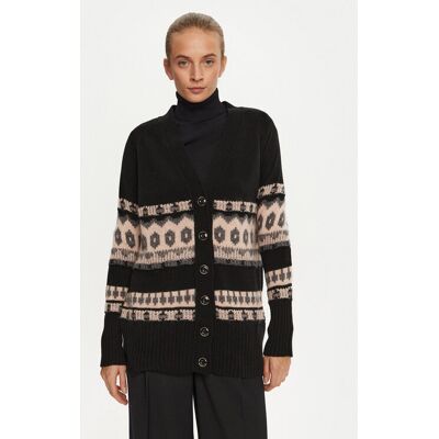 Marella Kardigan Jolly 2423346102 Czarny Relaxed Fit XL Czarny Damskie Marella Kardigan Jolly 2423346102 Czarny Relaxed Fit XL Czarny Damskie