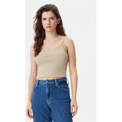 Calvin Klein Jeans Top Logo J20J225312 Beżowy Slim Fit XL Beżowy Damskie Calvin Klein Jeans Top Logo J20J225312 Beżowy Slim Fit XL Beżowy Damskie
